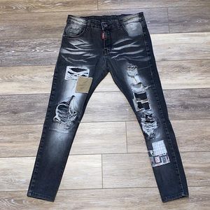 Eternity Black White and Gold skinny jeans size 34